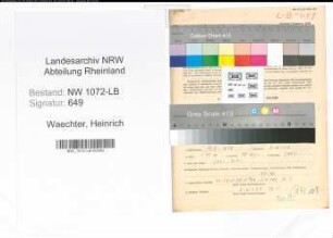 Entnazifizierung Heinrich Waechter , geb. 13.02.1898 (Landwirt)