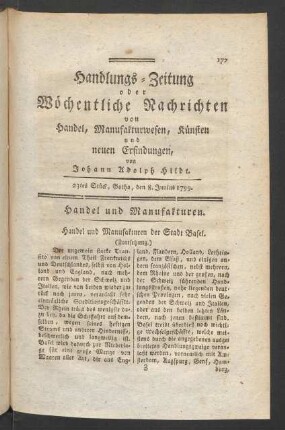 23tes Stück, Gotha, den 8. Junius 1799.