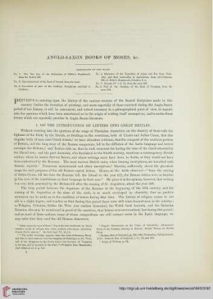 Anglo-saxon books of Moses, &c.