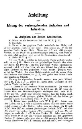 Anleitung zur Lösung der vorhergehenden Aufgaben und Lehrsätze.