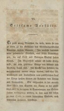 VI. Seltsame Vorfälle