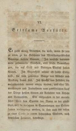 VI. Seltsame Vorfälle