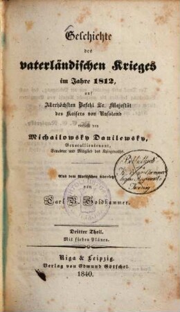 Geschichte des vaterländischen Krieges im Jahre 1812, 3