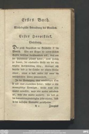 Erstes Hauptstück. Einleitung.