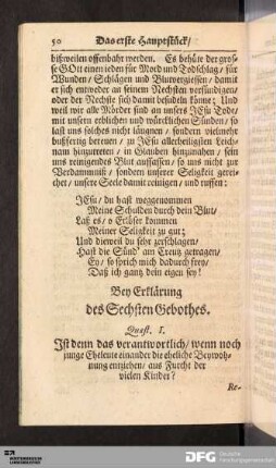 Bey Erklärung des Sechsten Gebothes.