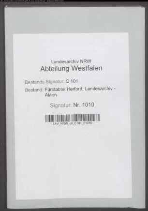 Bestallungen des abteilichen Kanzlei-Personals