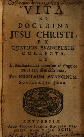 Vita et doctrina Jesu Christi