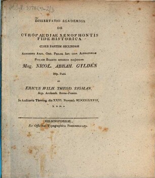 Diss. acad. de Cyropaediae Xenophontis fide historica, II.