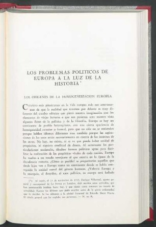Los origenes de la homogeneización europea