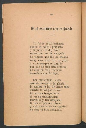 De un ex-amante á su ex-querida