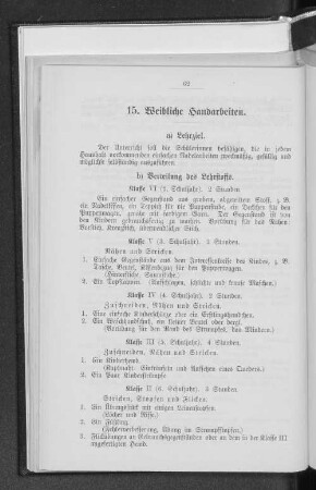 15. Weibliche Handarbeiten.