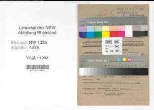 Entnazifizierung Franz Vogt , geb. 26.02.1889 (Zolbeamter)