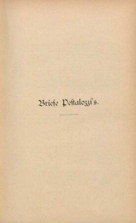 Briefe Pestalozzi's