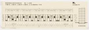 Wohnturm: Grundriss und Schnitt 1:200
