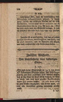 Zwölfter Abschnitt. Von Untersuchung derer kalkartigen Steine