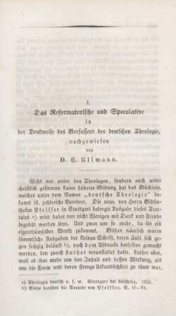 859-874 Das Reformatorische und Speculative in der Denkweise des Verfassers der "deutschen Theologie"