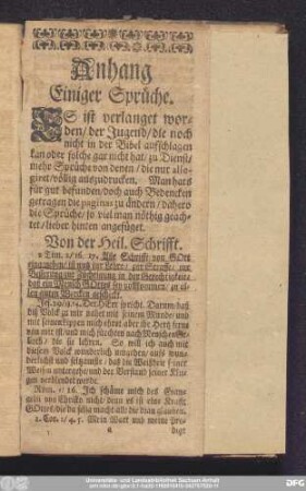 Anhang. Einiger Sprüche.