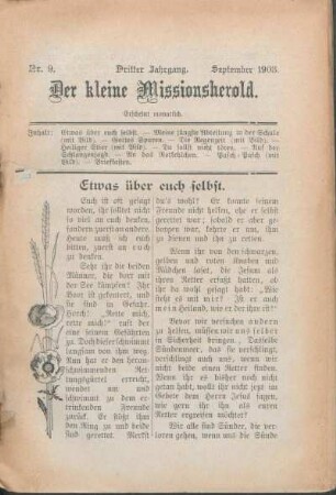 Nr. 9. Dritter Jahrgang. September 1903.