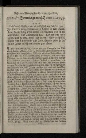 Acht und Vierzigstes Erbauungsblatt, am 24sten Sonntage nach Trinitat. 1793.