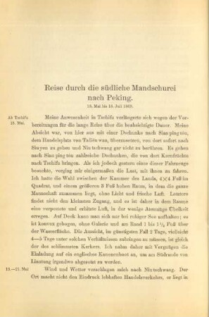 Reise durch die südliche Mandschurei nach Peking