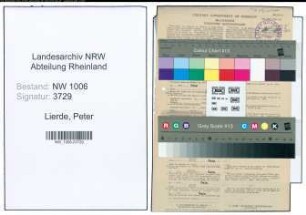 Entnazifizierung Peter Van Lierde , geb. 25.11.1901 (Buchhalter)