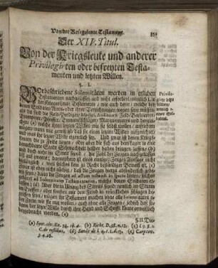 Der XIV. Titul. - Der XXI. Titul.