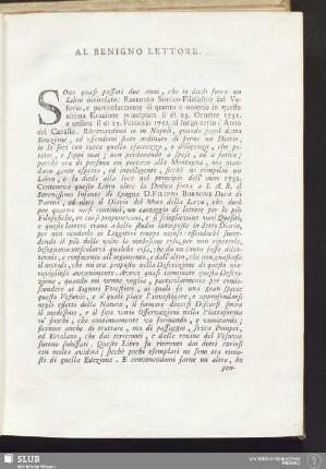 Al Benigno Lettore