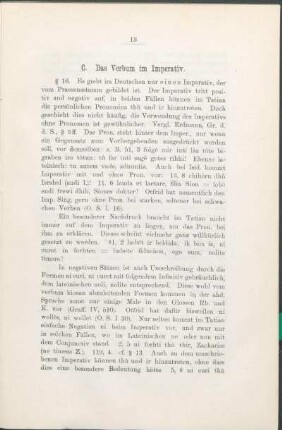 C. Das Verbum im Imperativ.