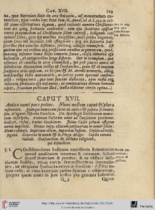 Caput XVII: Antica numi pars potior