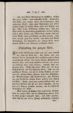 Schöpfung der ganzen Welt