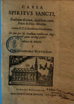 Causa spiritus sancti, personae divinae, eiusdem cum patre & filio essentiae