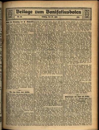 Zweite Ausgabe vom Sonntag, den 29. Juni 1913.