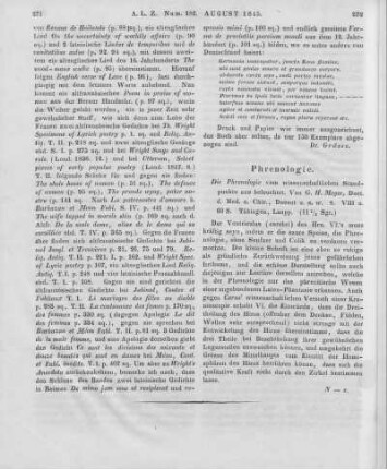 Meyer, G. H.: Die Phrenologie. Vom wissenschaftlichen Standpunkte aus beleuchtet. Tübingen: Laupp 1844