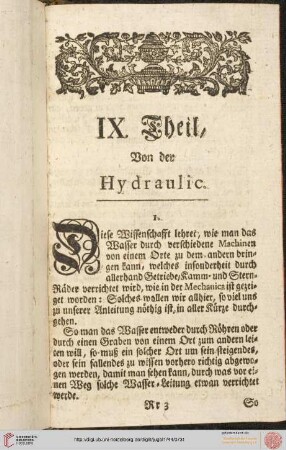 IX: Theil: Von der Hydraulic