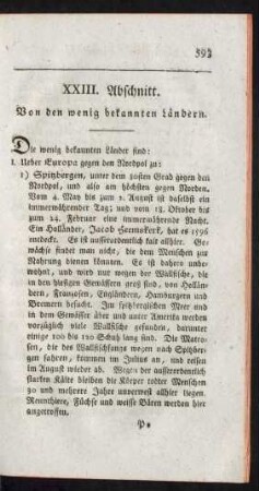 XXIII. Abschnitt. Von den wenig bekannten Ländern