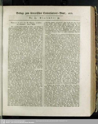 Beilage zum literarischen Conversations-Blatt, 1822. No. 24. September 26.