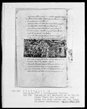 Der Stuttgarter Bibelpsalter — Moses führt das Volk Israel, Folio 89verso