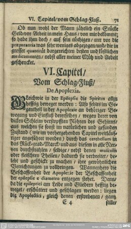 VI. Capitel, Vom Schlag-Fluß