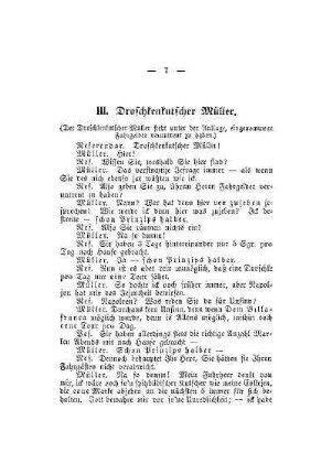 III. Droschkenkutscher Müller