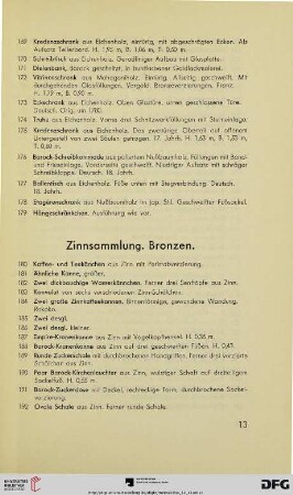 Zinnsammlung. Bronzen (Nr. 180-272)