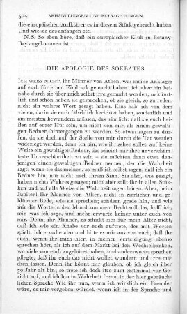 Die Apologie des Sokrates