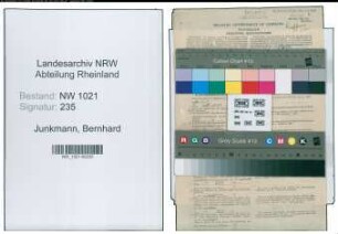 Entnazifizierung Bernhard Junkmann , geb. 29.08.1888 (Stadtoberinspektor)