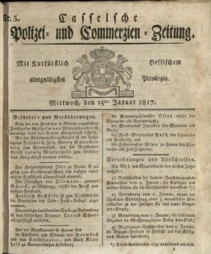 Nr. 5, Mittwoch, den 15ten Januar 1817