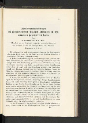 Interfernzerscheinungen bei pleochroitischen flüssigen Kristallen im konvergenten polarisierten Licht