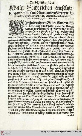 König Friderichen entschaidung