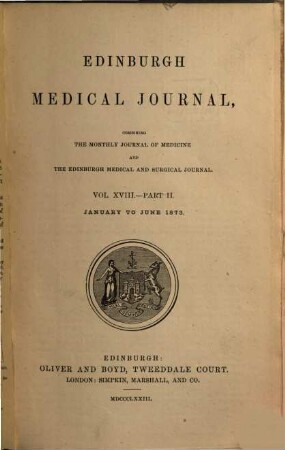 Edinburgh medical journal, 18,2. 1873