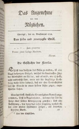 Das sechs und zwanzigste Stück. Montags, den 28. Brachmonat 1756.