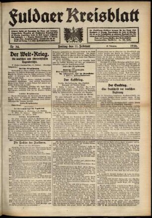 Ausgabe vom Freitag, den 11. Februar 1916.