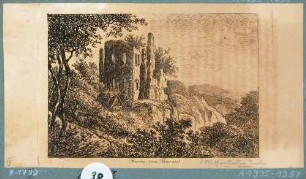 Ansicht von Tharandt mit der Burgruine