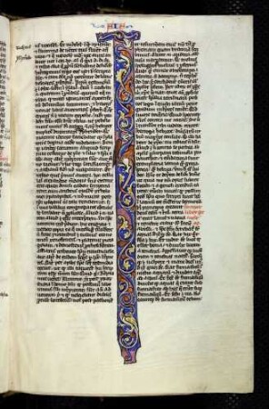 Bewohnte Initiale (Liber Genesis): I(n principio creavit deum celum), Ranke mit Drachen